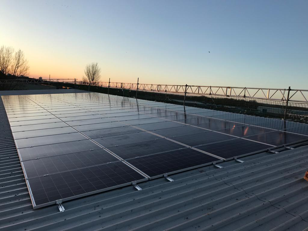 Commercial solar panel installation