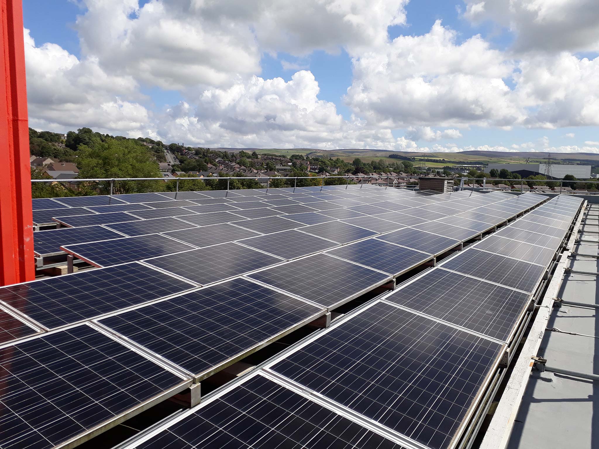 Solar panels on roof